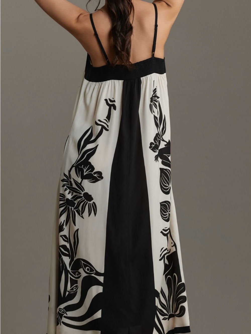 FARM Rio Black and White Floral-Print Midi Dress - Picture 2 of 7